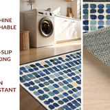 Ultra Soft Area Rug, Non Slip, Stain Resistant, Washable Area Rugs for Living Room, Bedroom, Modern Ombre Area Rug: Geometric Interpretation of a Classic Design(Blue)