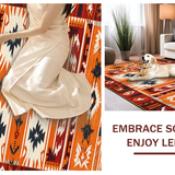Ultra Soft Area Rug, Non Slip, Stain Resistant, Washable Area Rugs for Living Room, Bedroom, Artisanal Trellis Inspired Layout(Orange)