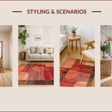 Ultra Soft Area Rug, Non Slip, Stain Resistant, Washable Area Rugs for Living Room, Bedroom, Vibrant Modern Artistic Expression(Red)
