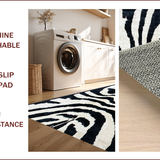 Ultra Soft Area Rug, Non Slip, Stain Resistant, Washable Area Rugs for Living Room, Bedroom, Trendy Animal Pattern Non-Slip Entryway Carpet(Black)