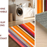 Ultra Soft Area Rug, Non Slip, Stain Resistant, Washable Area Rugs for Living Room, Bedroom, Chic Geometric Playful Aesthetic(Orange)