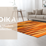 Ultra Soft Area Rug, Non Slip, Stain Resistant, Washable Area Rugs for Living Room, Bedroom, Rustic Handcrafted Wildlife Motif(Orange)