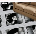 Ultra Soft Area Rug, Non Slip, Stain Resistant, Washable Area Rugs for Living Room, Bedroom, Retro Music Room Non-Slip Rug(Black) - ODIKA
