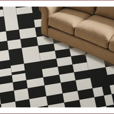 Ultra Soft Area Rug, Non Slip, Stain Resistant, Washable Area Rugs for Living Room, Bedroom, Washable Checkered Bedroom Carpet for Minimalist Decor(Gray)
