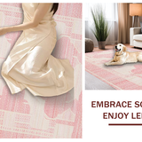 Ultra Soft Area Rug, Non Slip, Stain Resistant, Washable Area Rugs for Living Room, Bedroom, Elegant Curated Pink Wave Motif(Red)