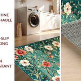 Ultra Soft Area Rug, Non Slip, Stain Resistant, Washable Area Rugs for Living Room, Bedroom, Sophisticated Nature-Inspired Pattern(Blue)