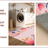 Ultra Soft Area Rug, Non Slip, Stain Resistant, Washable Area Rugs for Living Room, Bedroom, Boho Floral Non-Slip Playroom Rug(Pink)
