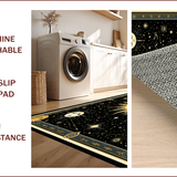 Ultra Soft Area Rug, Non Slip, Stain Resistant, Washable Area Rugs for Living Room, Bedroom, Ethereal Sun Moon Tapestry Aesthetic(Black)