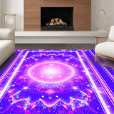 Ultra Soft Area Rug, Non Slip, Stain Resistant, Washable Area Rugs for Living Room, Bedroom, Whimsical Colorful Fantasy Theme(Purple)