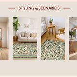 Ultra Soft Area Rug, Non Slip, Stain Resistant, Washable Area Rugs for Living Room, Bedroom, Earthy Toned Geometric Elegance(Ivory)