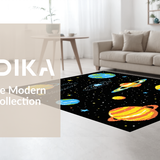 Ultra Soft Area Rug, Non Slip, Stain Resistant, Washable Area Rugs for Living Room, Bedroom, Celestial Whimsical Galaxy Scene(Orange)