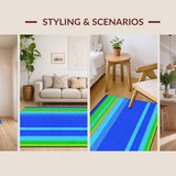 Ultra Soft Area Rug, Non Slip, Stain Resistant, Washable Area Rugs for Living Room, Bedroom, Whimsical Modern Fluid Design(Blue)