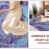 Ultra Soft Area Rug, Non Slip, Stain Resistant, Washable Area Rugs for Living Room, Bedroom, Elegant Light Blue Floral Motif(Blue)
