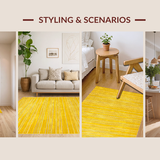 Ultra Soft Area Rug, Non Slip, Stain Resistant, Washable Area Rugs for Living Room, Bedroom, Delicate Fluffy Organic Touch(Yellow)