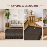 Ultra Soft Area Rug, Non Slip, Stain Resistant, Washable Area Rugs for Living Room, Bedroom, Luxe Grizzly Brown Textured Style(Brown)