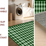 Chic White Checkered Farmhouse Aesthetic(Green)