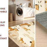 Ultra Soft Area Rug, Non Slip, Stain Resistant, Washable Area Rugs for Living Room, Bedroom, Vibrant Animal Print Motif(Beige)