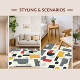 Ultra Soft Area Rug, Non Slip, Stain Resistant, Washable Area Rugs for Living Room, Bedroom, Stylish Abstract Fun Phrase(White)