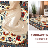 Ultra Soft Area Rug, Non Slip, Stain Resistant, Washable Area Rugs for Living Room, Bedroom, Floral Multi Color Outdoor Yoga Rug(White)