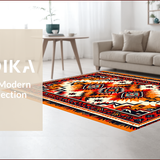 Ultra Soft Area Rug, Non Slip, Stain Resistant, Washable Area Rugs for Living Room, Bedroom, Southwest Aztec Low Pile Living Room Rug(Orange)