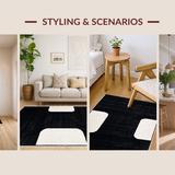 Ultra Soft Area Rug, Non Slip, Stain Resistant, Washable Area Rugs for Living Room, Bedroom, Stylish Farmhouse Animal Print Decor(Black)