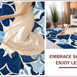 Ultra Soft Area Rug, Non Slip, Stain Resistant, Washable Area Rugs for Living Room, Bedroom, Waterproof Plastic Straw(Blue)