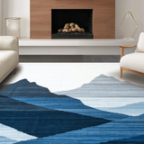 Ultra Soft Area Rug, Non Slip, Stain Resistant, Washable Area Rugs for Living Room, Bedroom, Scandinavian Chic Mountain Aesthetic(Blue)