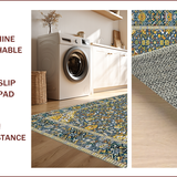 Ultra Soft Area Rug, Non Slip, Stain Resistant, Washable Area Rugs for Living Room, Bedroom, Elegant Floral Grey Aesthetic(Gray)