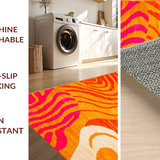 Ultra Soft Area Rug, Non Slip, Stain Resistant, Washable Area Rugs for Living Room, Bedroom, Energetic Modern Artistic Approach(Orange)