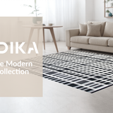 Ultra Soft Area Rug, Non Slip, Stain Resistant, Washable Area Rugs for Living Room, Bedroom, Modernist Dual-Shade Floor Covering with Geometric Striped Pattern(Black)