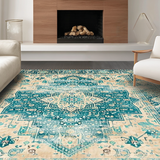 Distressed Aqua Geometric Elegance(Blue)