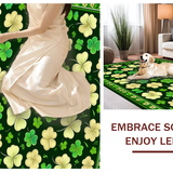 Ultra Soft Area Rug, Non Slip, Stain Resistant, Washable Area Rugs for Living Room, Bedroom, Elegant Seasonal Leaf Pattern(Green)