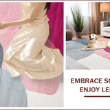 Ultra Soft Area Rug, Non Slip, Stain Resistant, Washable Area Rugs for Living Room, Bedroom, Modern Abstract Marble Texture(Pink)