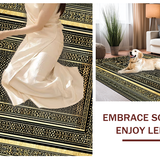 Ultra Soft Area Rug, Non Slip, Stain Resistant, Washable Area Rugs for Living Room, Bedroom, Glamorous Gold Geometric Charm(Gold)