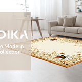 Ultra Soft Area Rug, Non Slip, Stain Resistant, Washable Area Rugs for Living Room, Bedroom, Rustic Geometric Insect Patterns(Beige)