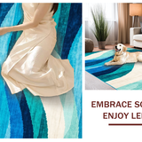 Elegant Plush Abstract Waves(Blue)