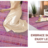 Ultra Soft Area Rug, Non Slip, Stain Resistant, Washable Area Rugs for Living Room, Bedroom, Aesthetic Bow Shaped Carpet Coquette Room Decor Uno Reverse Rug(Purple)