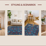 Ultra Soft Area Rug, Non Slip, Stain Resistant, Washable Area Rugs for Living Room, Bedroom, Dynamic Abstract Boho Fusion(Blue)