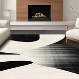 Ultra Soft Area Rug, Non Slip, Stain Resistant, Washable Area Rugs for Living Room, Bedroom, Elegant Black & White Striped Area Rug:  Modern Doormat Design(Black)