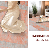 Ultra Soft Area Rug, Non Slip, Stain Resistant, Washable Area Rugs for Living Room, Bedroom, Transitional Striped Pastel Elegance(Orange)