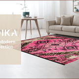 Ultra Soft Area Rug, Non Slip, Stain Resistant, Washable Area Rugs for Living Room, Bedroom, Tribal Distressed Pink Living Room Stain-Resistant Rug(Pink)