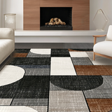 Ultra Soft Area Rug, Non Slip, Stain Resistant, Washable Area Rugs for Living Room, Bedroom, Rustic Tiled Patterned Aesthetic(Gray)