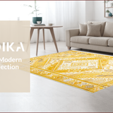 Ultra Soft Area Rug, Non Slip, Stain Resistant, Washable Area Rugs for Living Room, Bedroom, Vibrant Floral Transitional Aesthetic(Yellow)
