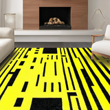 Ultra Soft Area Rug, Non Slip, Stain Resistant, Washable Area Rugs for Living Room, Bedroom, Chic Striped Coastal Aesthetic(Yellow)