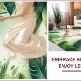 Ultra Soft Area Rug, Non Slip, Stain Resistant, Washable Area Rugs for Living Room, Bedroom, Indoor Outdoor Jungle Porch Stain-Resistant Throw Rug(Green)
