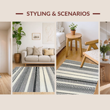 Contemporary Neutral Striped Elegance(Black)