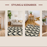 Ultra Soft Area Rug, Non Slip, Stain Resistant, Washable Area Rugs for Living Room, Bedroom, Checkered Geometric Pattern(Black)