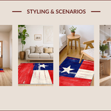 Ultra Soft Area Rug, Non Slip, Stain Resistant, Washable Area Rugs for Living Room, Bedroom, Eclectic Pentagram Motif Display(Red)