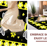 Ultra Soft Area Rug, Non Slip, Stain Resistant, Washable Area Rugs for Living Room, Bedroom, Delightful Springtime Blossom Motif(Black)