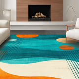 Ultra Soft Area Rug, Non Slip, Stain Resistant, Washable Area Rugs for Living Room, Bedroom, Contemporary Multicolor Swirl Design(Blue)